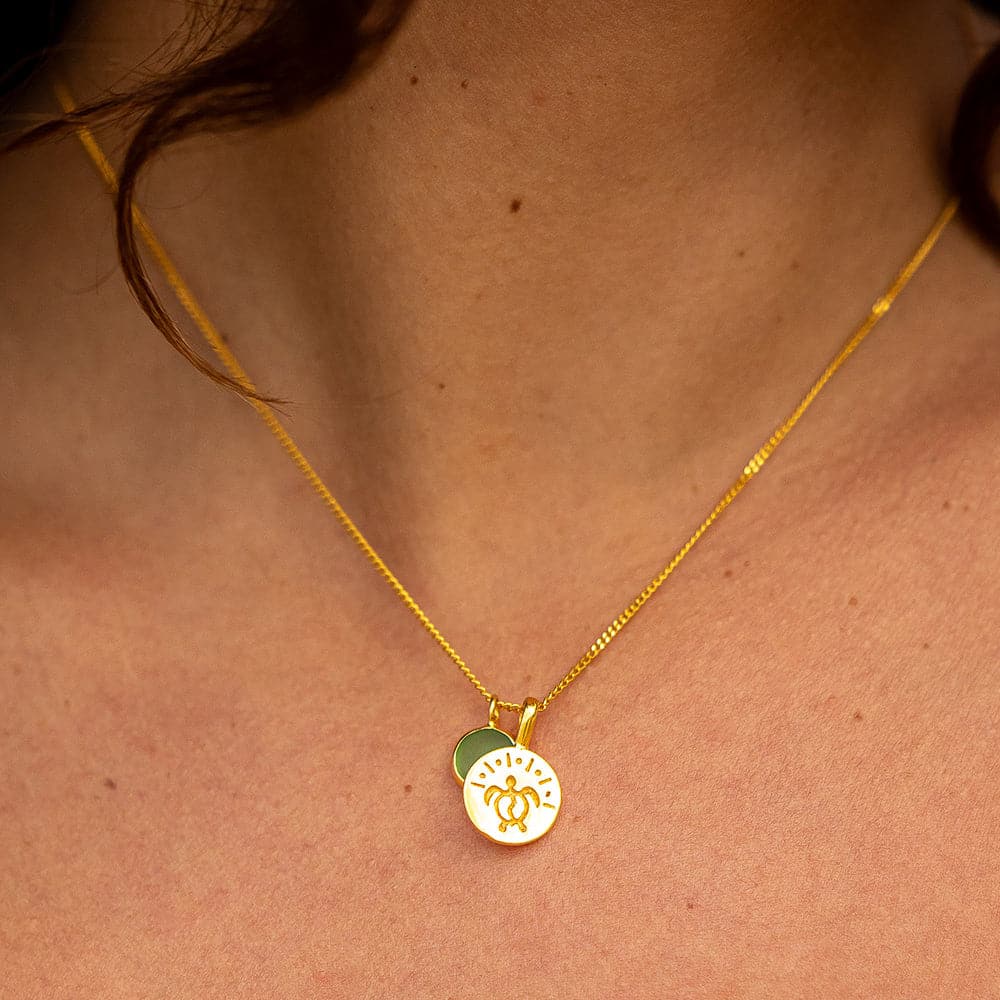 Halskette "TURTLE" - 24k vergoldetes Silber – Ansicht 3