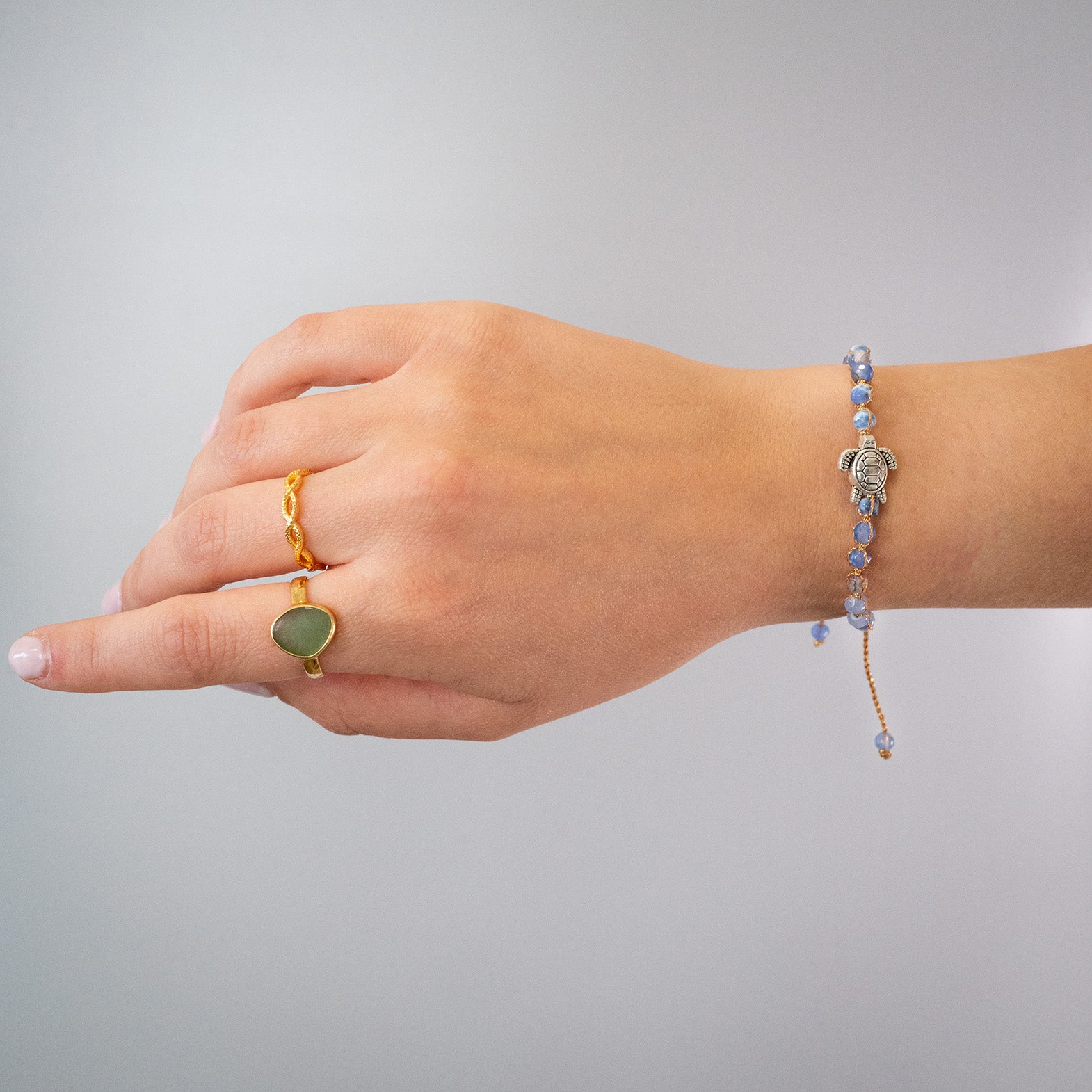 Armband türkis - "Blue Ocean Turtle Stone" Edition – Ansicht 4