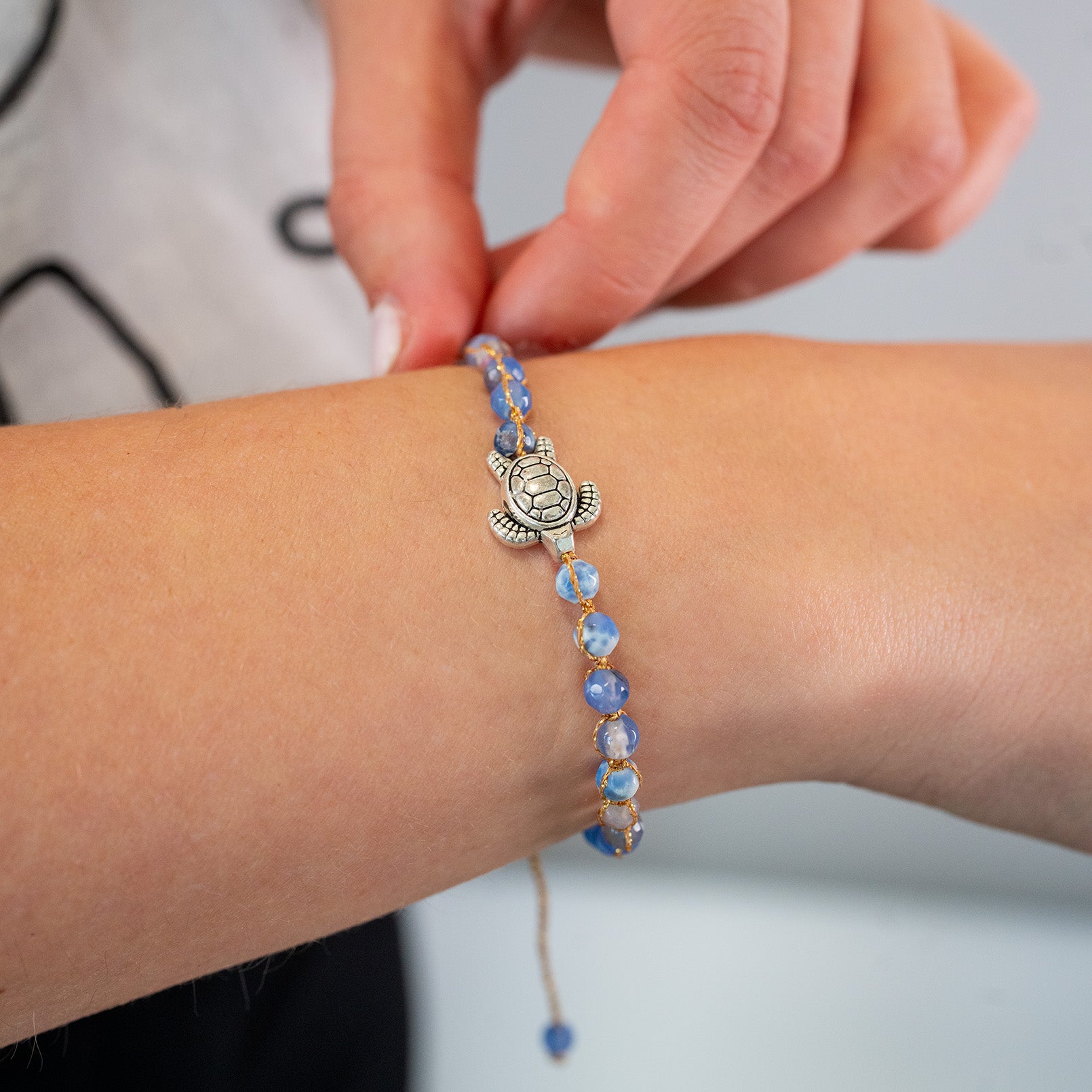 Armband türkis - "Blue Ocean Turtle Stone" Edition – Ansicht 5