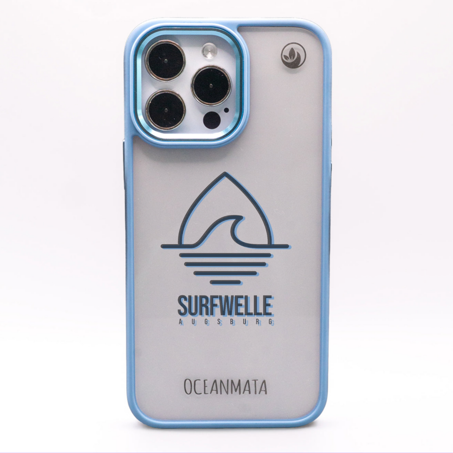 iPhone 14 pro max Hülle - Surfwelle blau - "Surfwelle Augsburg" - nachhaltig