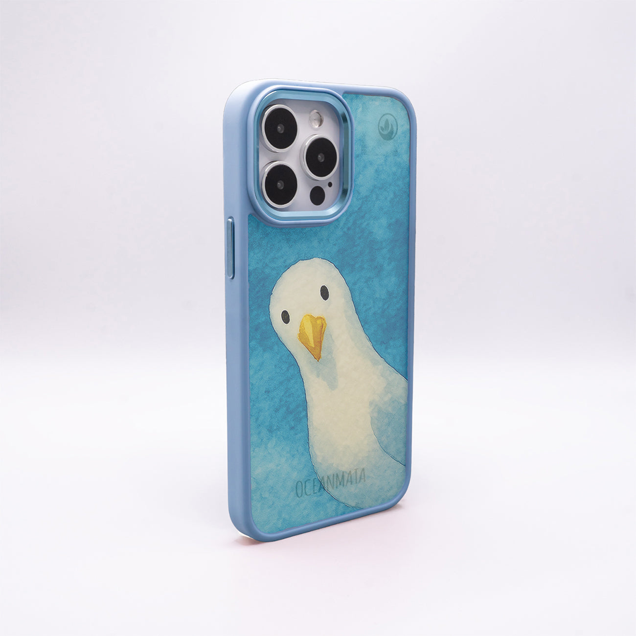 iPhone 15 pro Hülle - Möwe blau - "Seagull" - nachhaltig
