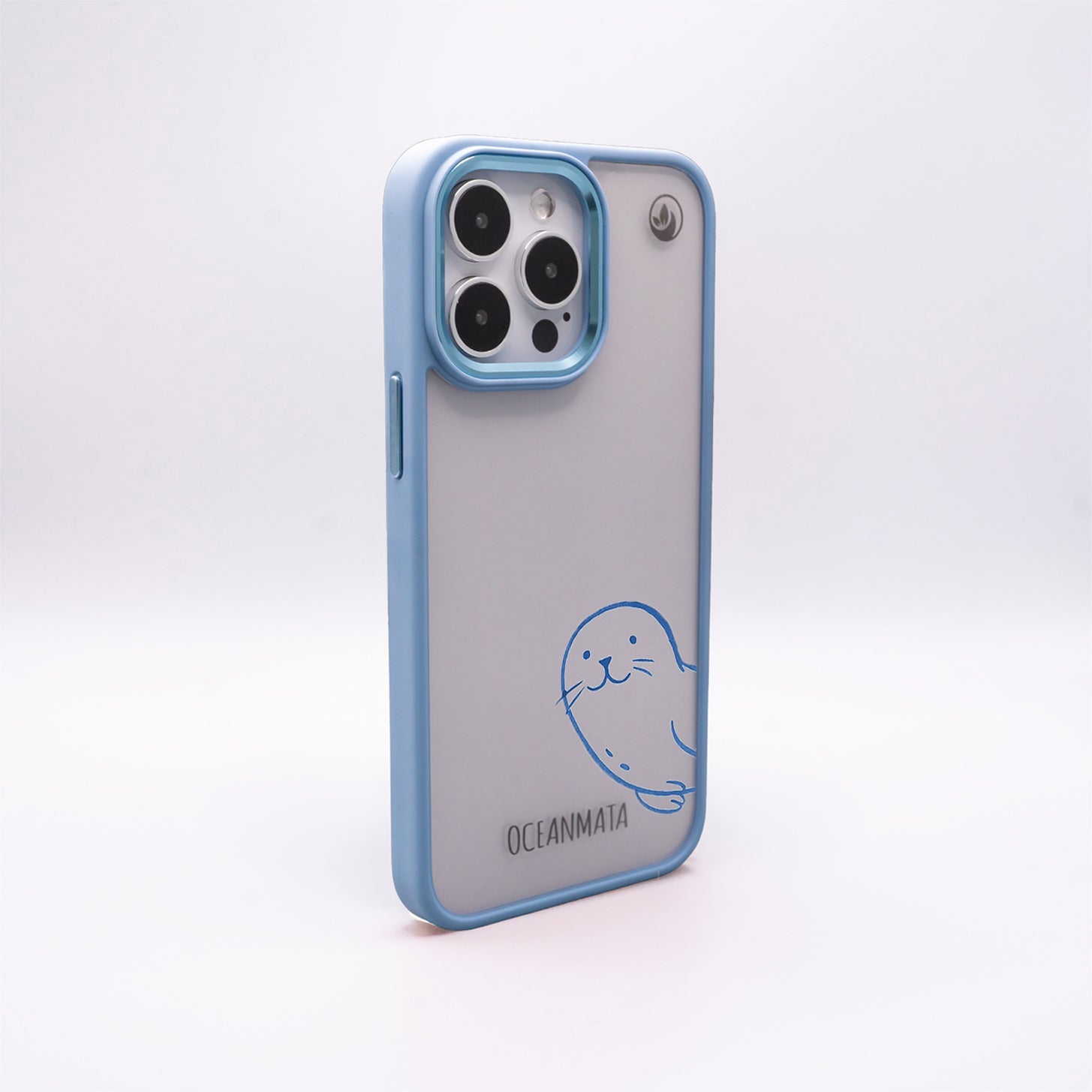 iPhone 15 pro Hülle - Robbe blau - "Robby" - nachhaltig