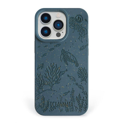iPhone 13 pro max case 'TURTLE Family' - blue - sustainable