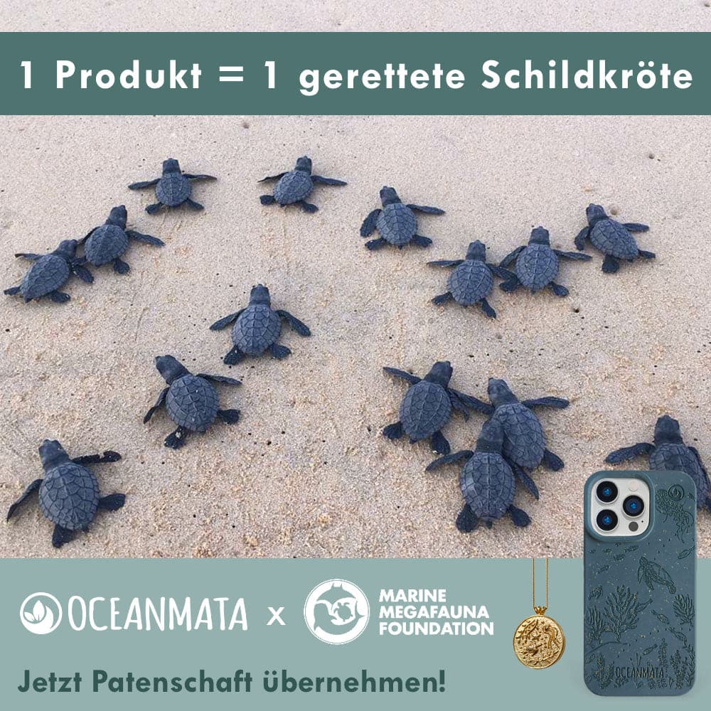 iPhone 16e/17e Hülle 'TURTLE Family' - blau - nachhaltig – Ansicht 4