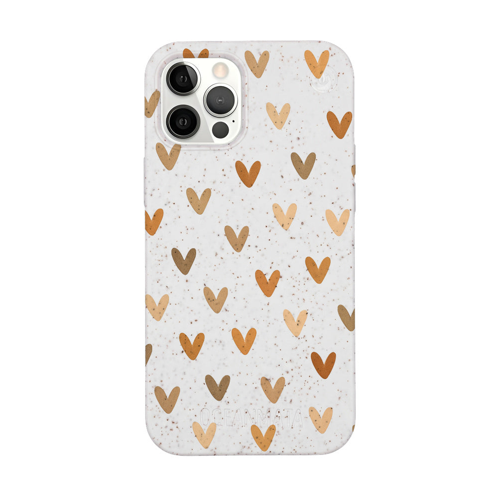 iPhone 12 Pro / iPhone 12 Case - Heart white - "AutumnLove" - sustainable