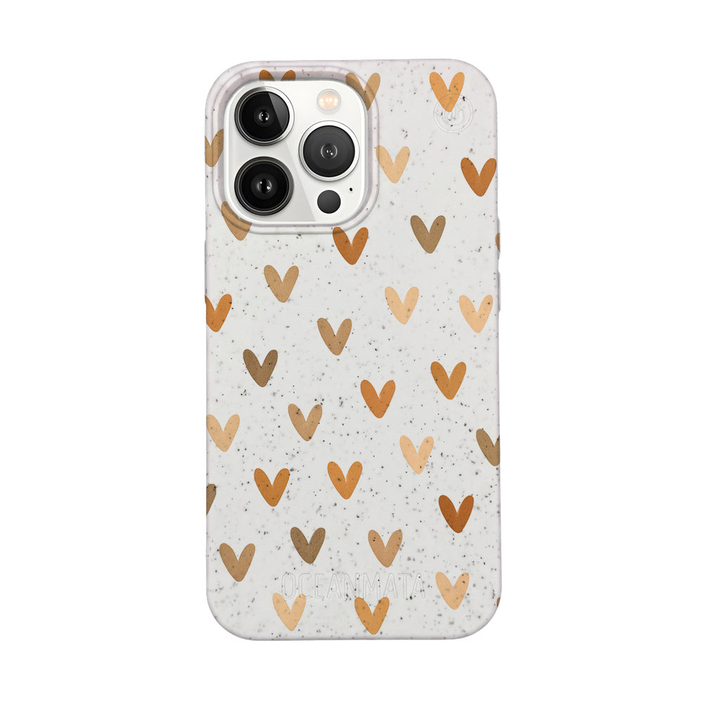 iPhone 13 Pro Case - Heart White - "AutumnLove" - Sustainable
