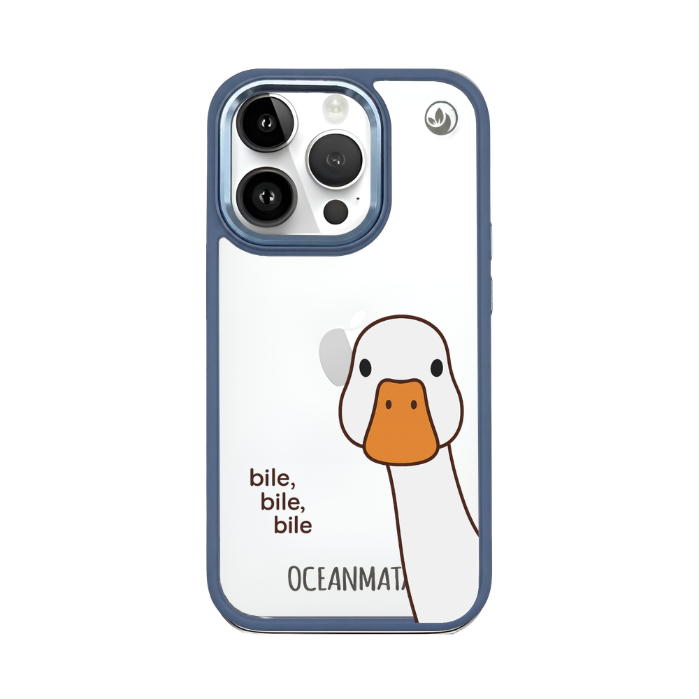 iPhone 14 pro Hülle - Ente weiß - "Bile Bile Bile" - nachhaltig