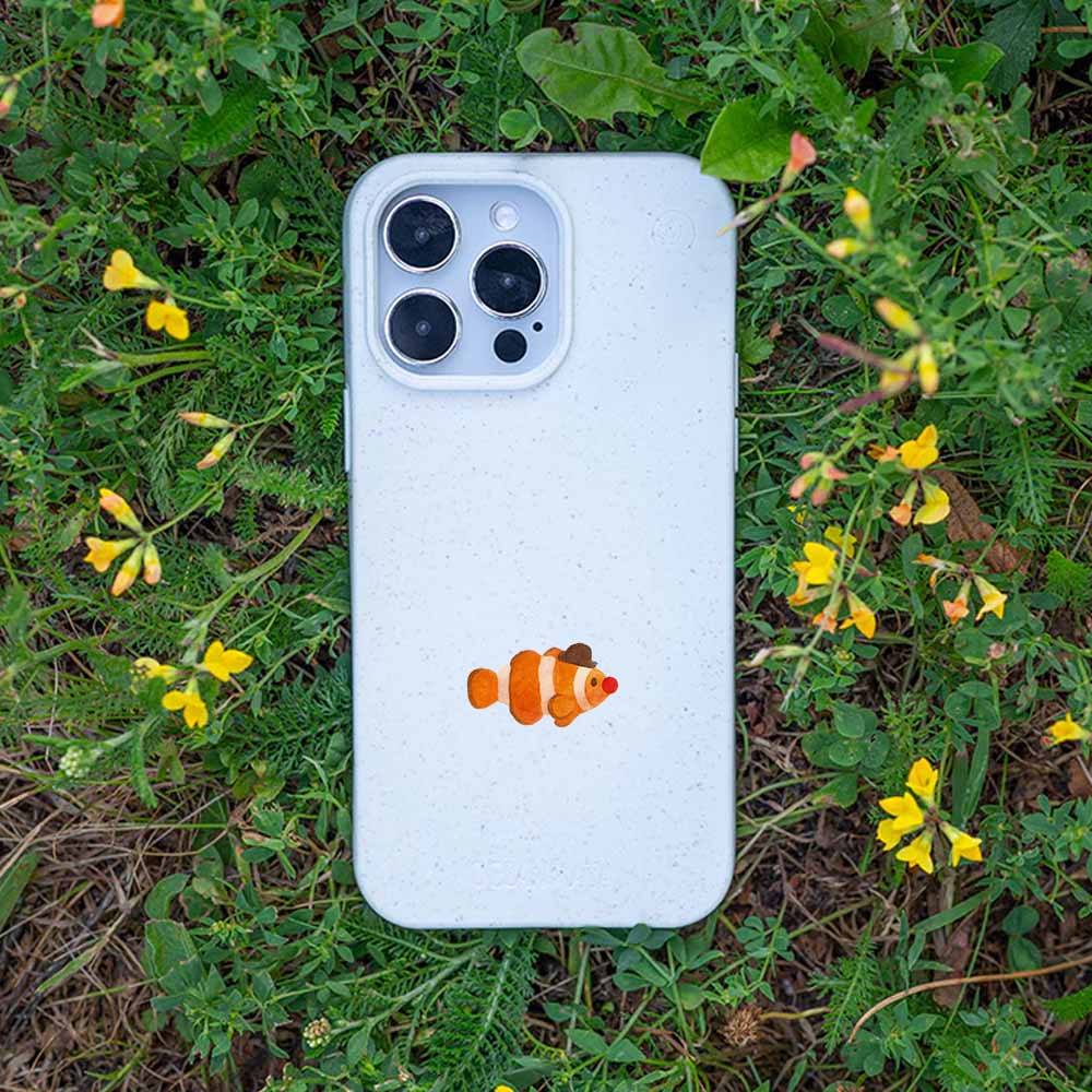 iPhone 14 pro max Hülle - Clownfisch weiß - "Mr.Clown-Fish" - nachhaltig