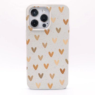 iPhone 16 Pro Max Case - White Heart - "AutumnLove" - sustainable