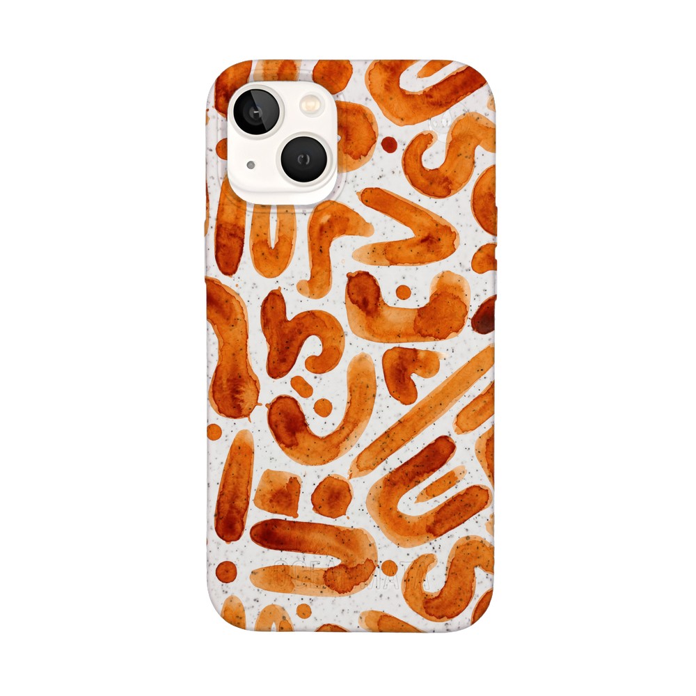 iPhone 13 mini Hülle - orange - "buchstabensuppe" - nachhaltig