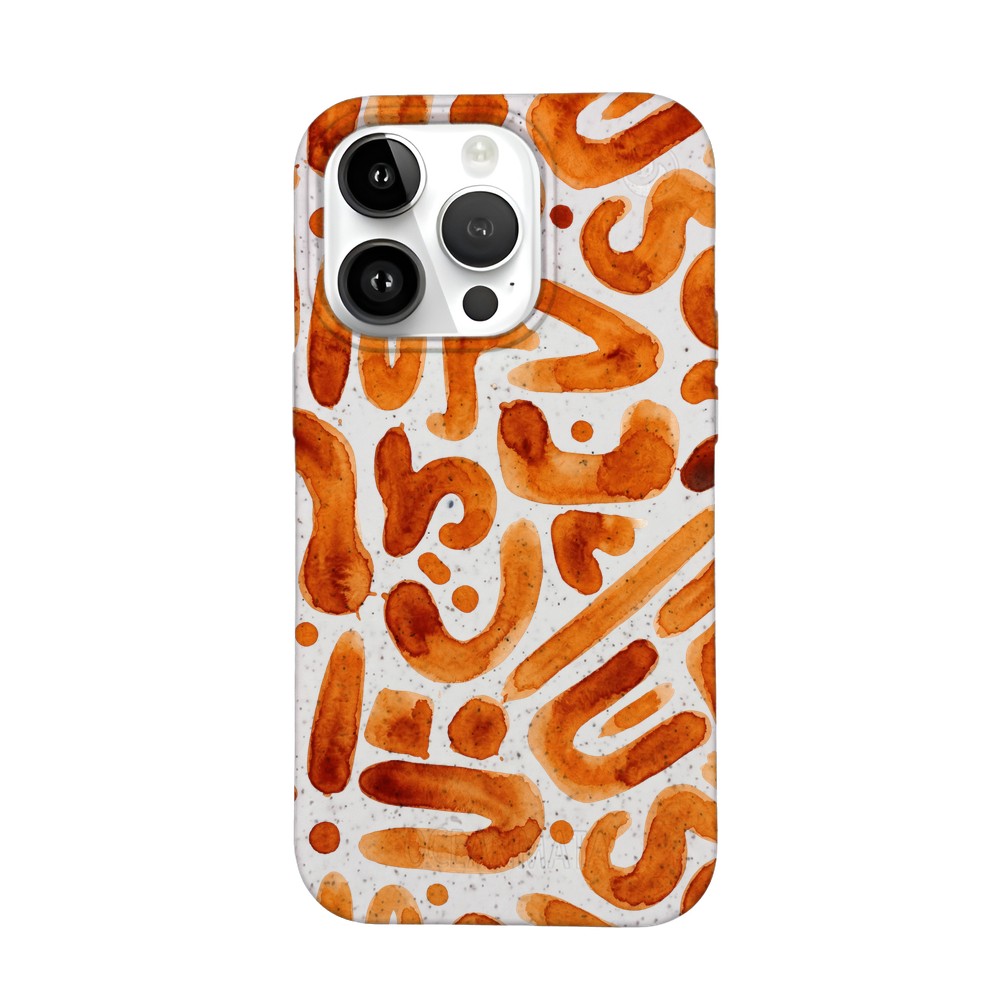 iPhone 14 pro max Hülle - orange - "buchstabensuppe" - nachhaltig