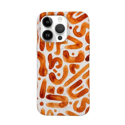 iPhone 14 pro max Hülle - orange - "buchstabensuppe" - nachhaltig