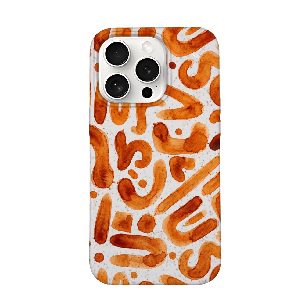 iPhone 15 pro max Hülle - orange - "buchstabensuppe" - nachhaltig
