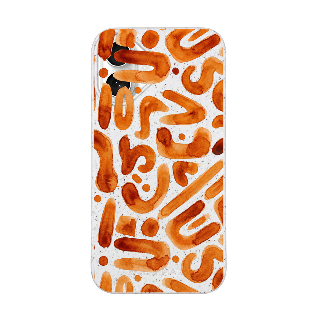 iPhone 16 Hülle - orange - "buchstabensuppe" - nachhaltig