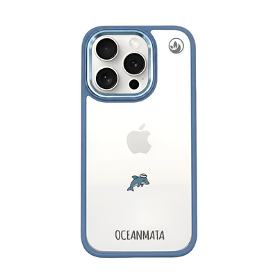 iPhone 15 pro Hülle - Delfin blau - "Captain Dolphin" - nachhaltig