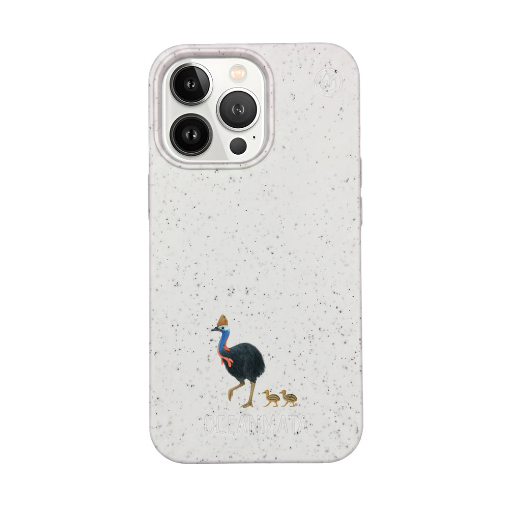 iPhone 13 Pro Max Case - Cassowary white - "CassowaryStroll" - sustainable