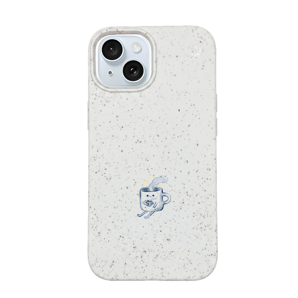 iPhone 15 Case - white - "coffeelove" - sustainable