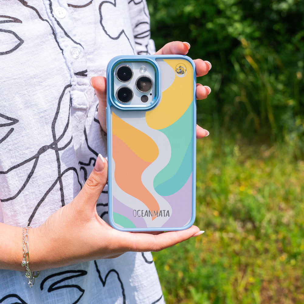 iPhone 11 pro Hülle - bunte Wellen - "Tide Flow" - nachhaltig