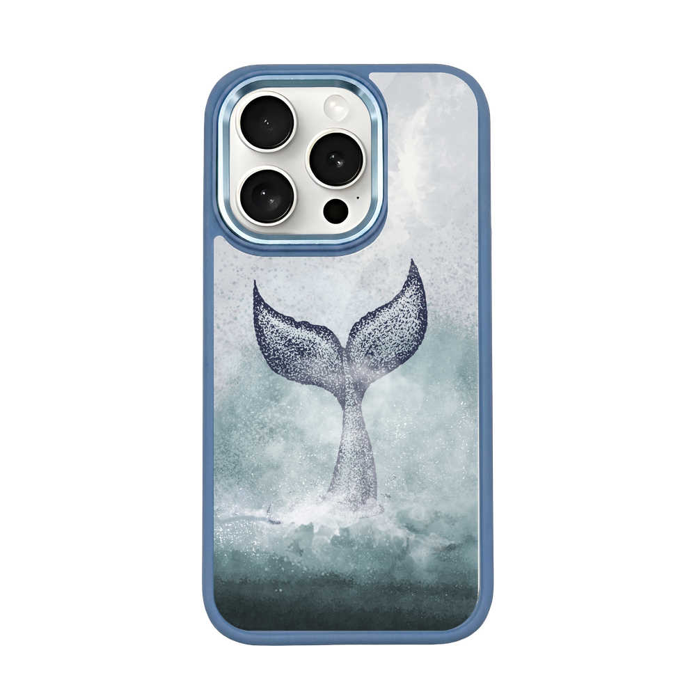 iPhone 15 pro max Hülle - Delfin blau - "Dolphin Twins" - nachhaltig