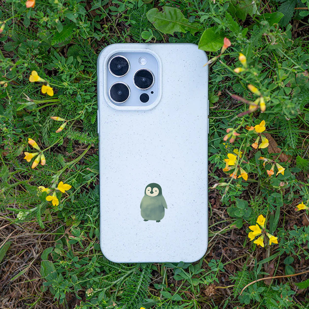 iPhone SE/7/8 Hülle - Pinguin weiß - "HappyPinguin" - nachhaltig