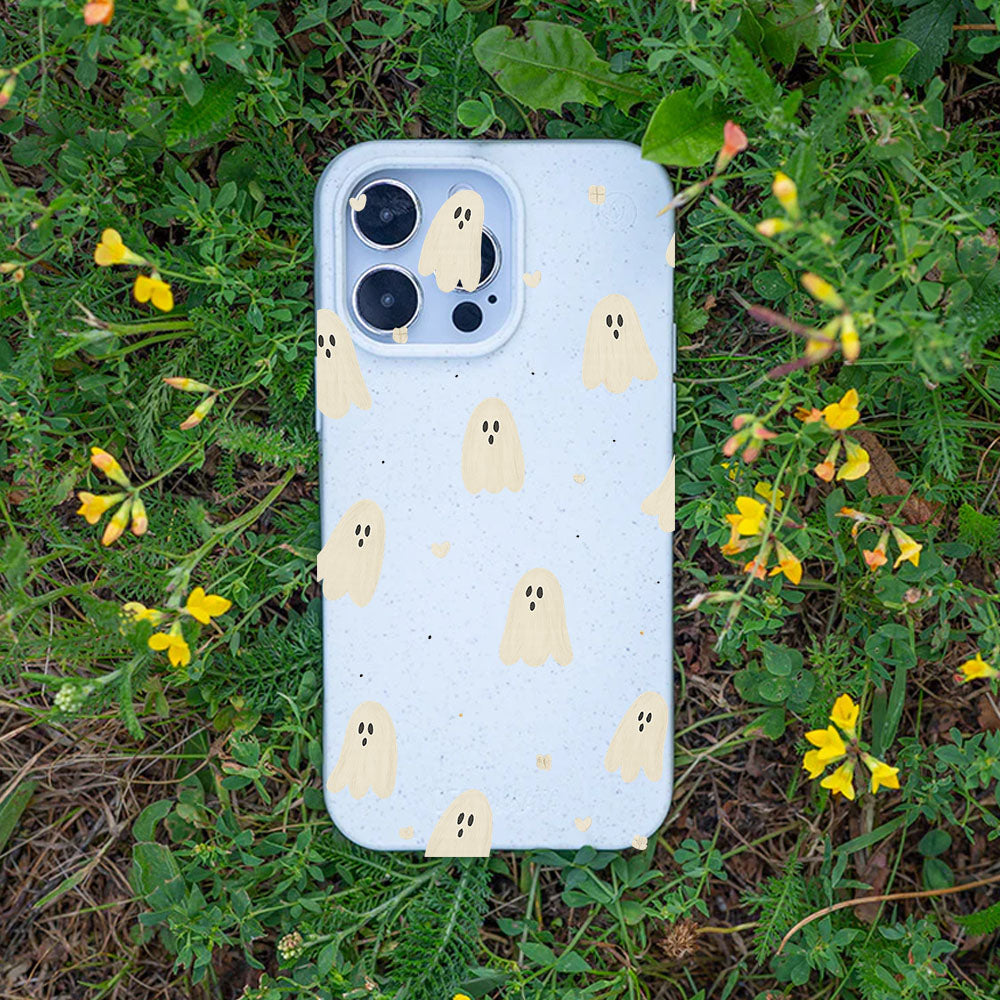 iPhone 13 pro Hülle - Geist weiß - "LittleGhost" - nachhaltig