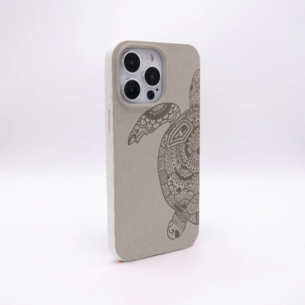 iPhone 17 pro max case - beige - "GREEN TURTLE" - sustainable
