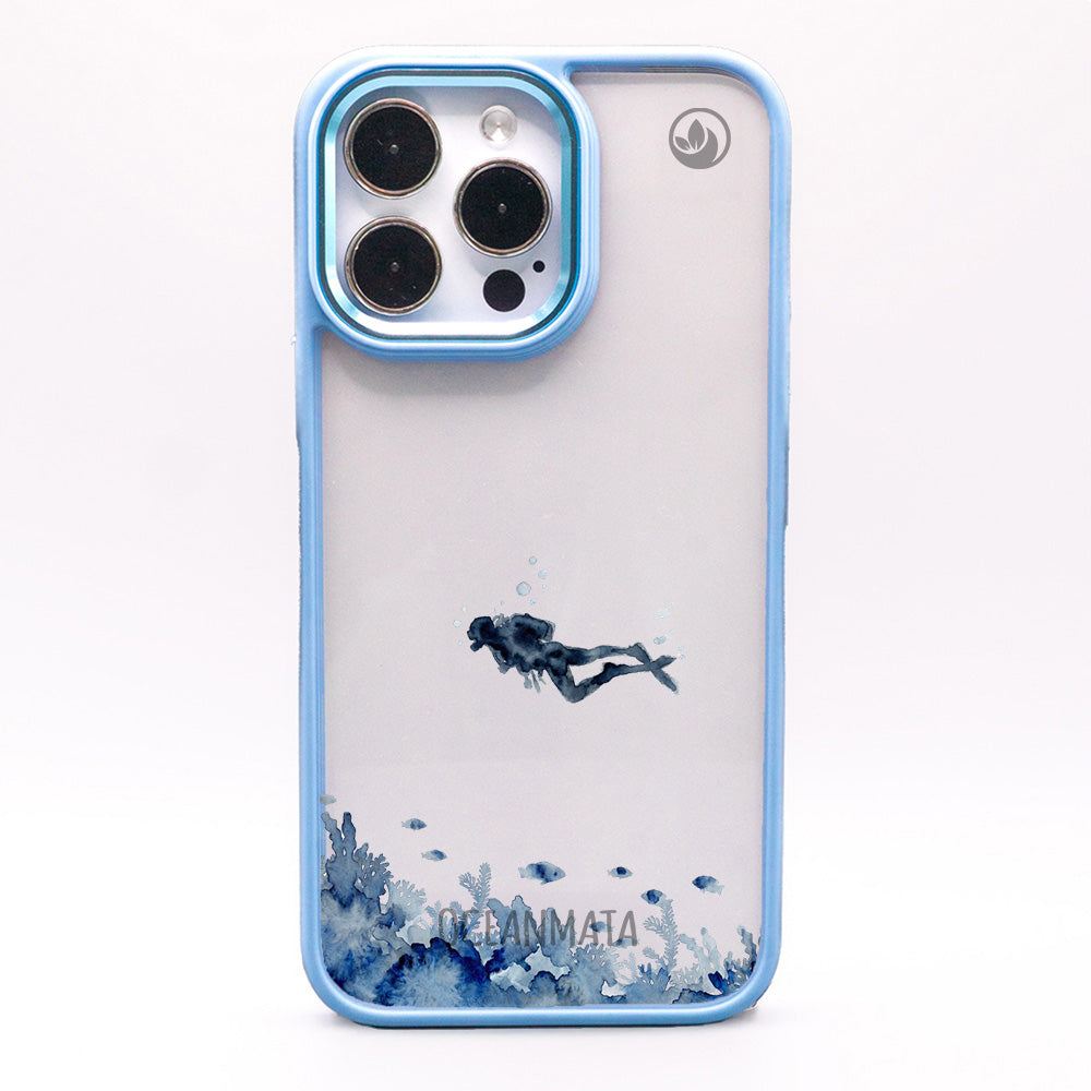 iPhone 16 pro max Hülle - Taucher blau - "DeepDive" - nachhaltig