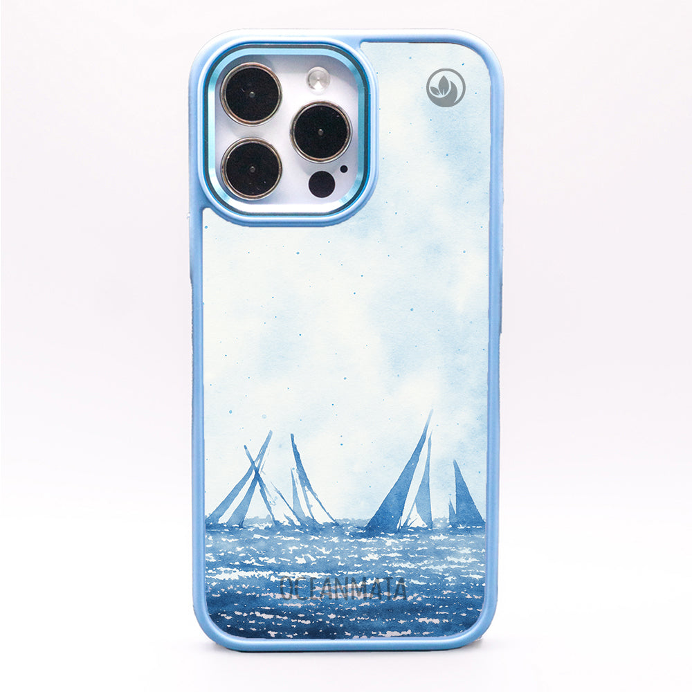 iPhone 14 pro max Hülle - segeln blau - "BlueHorizon" - nachhaltig
