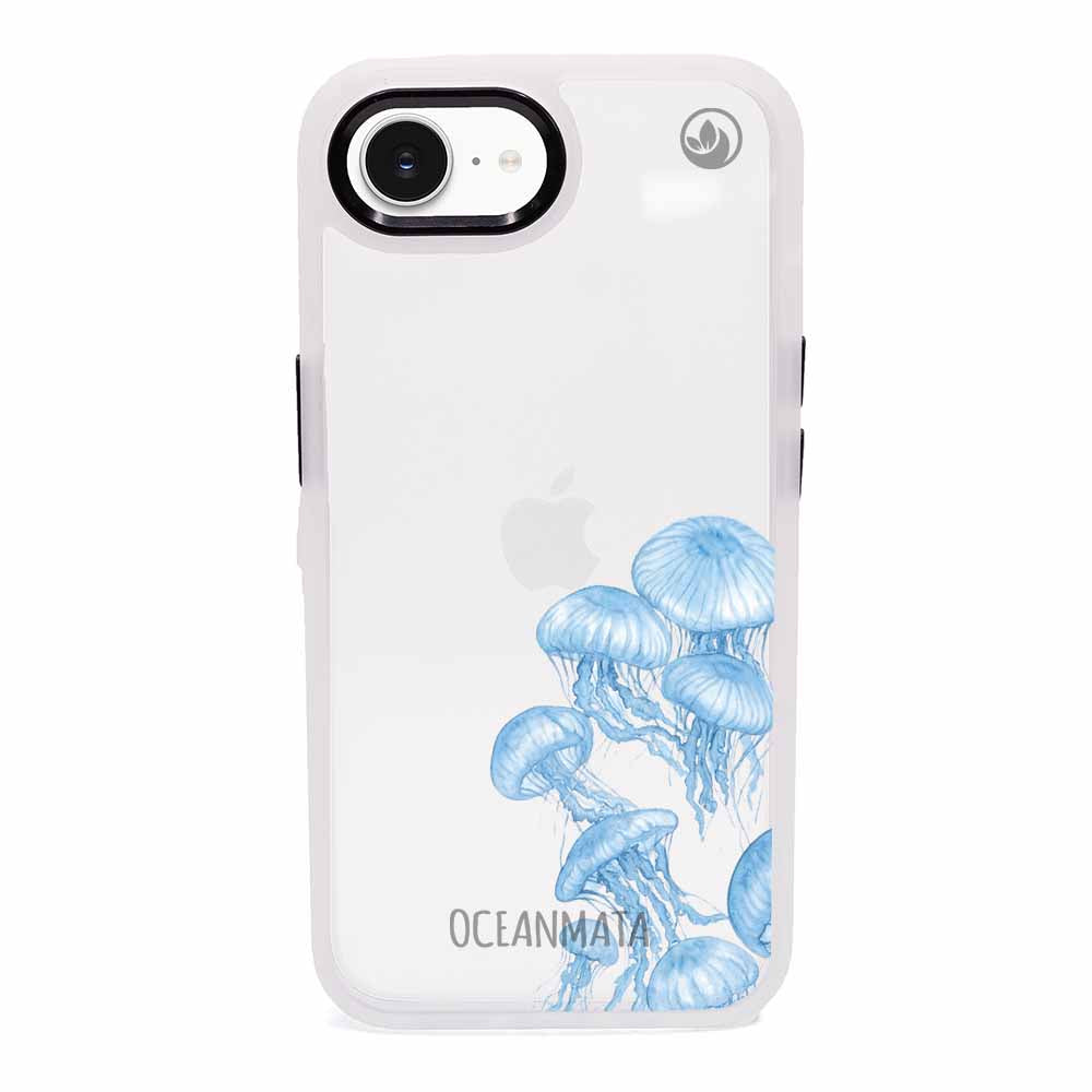 iPhone 16e Hülle - qualle blau - "Jellies" - nachhaltig