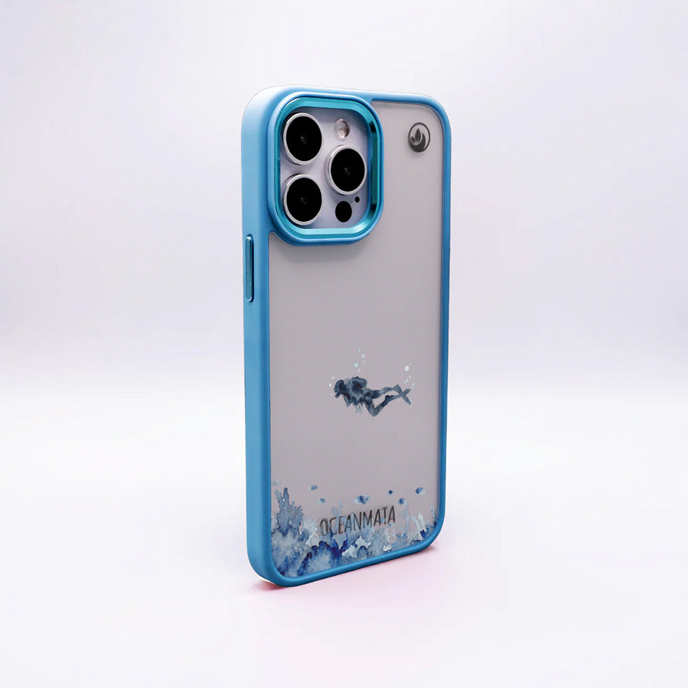 iPhone 12 pro / iPhone 12 Hülle - Taucher blau - "DeepDive" - nachhaltig