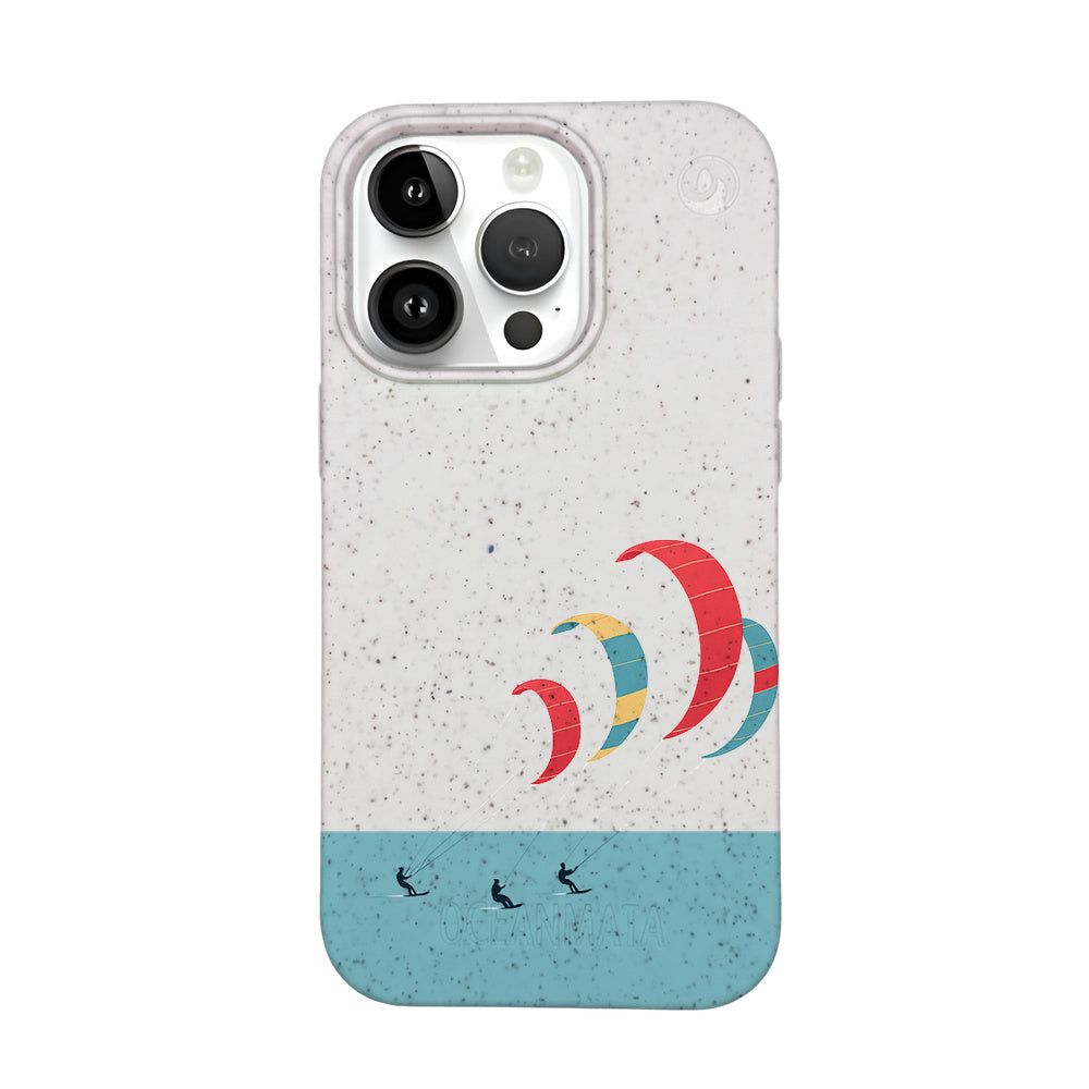 iPhone 14 Pro Case - Kite white - "Kitesurf" - sustainable