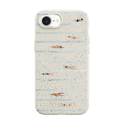 iPhone 16e Case - Swimming White - "lapflow" - sustainable