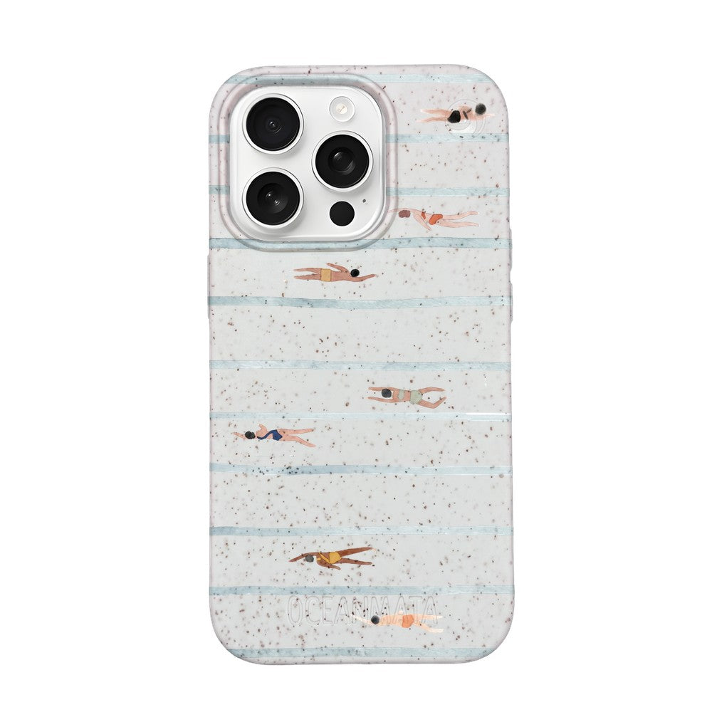 iPhone 16 Pro Case - Swimming White - "lapflow" - sustainable