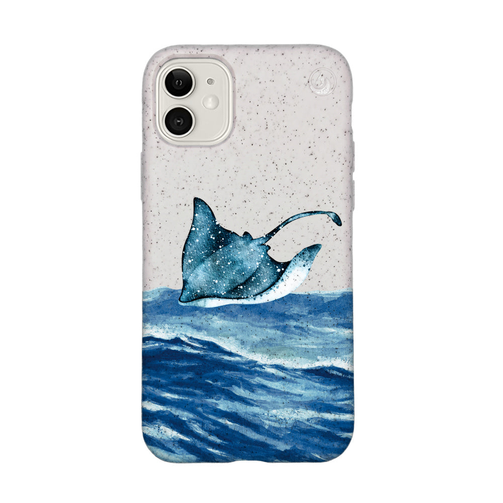 iPhone 11 Case - white Manta - "Manta Wave" - sustainable