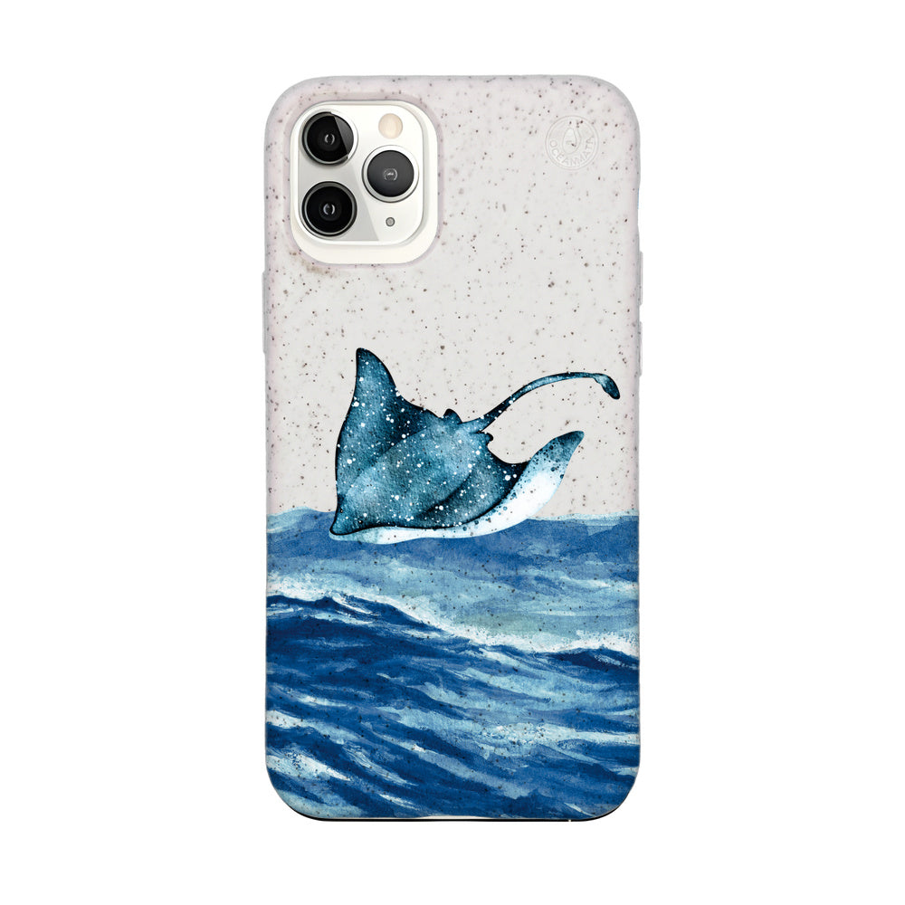 iPhone 11 pro case - white Manta - "Manta Wave" - sustainable