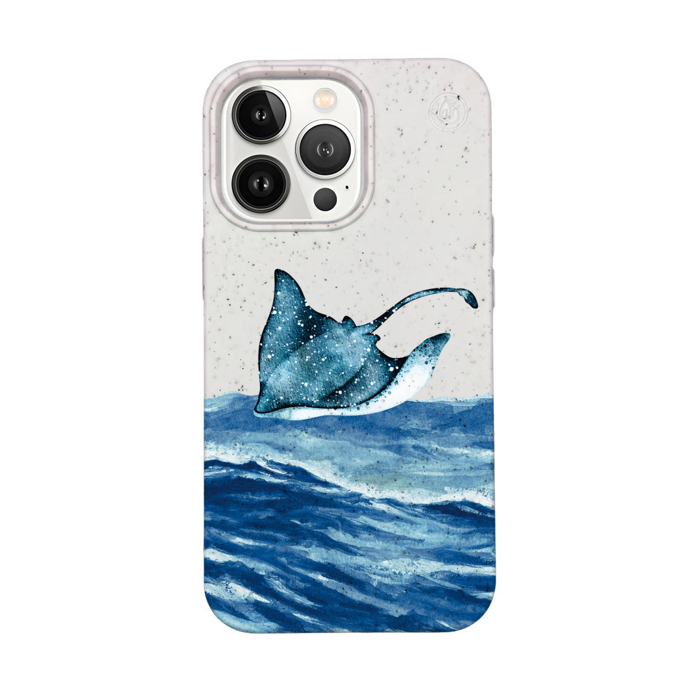 iPhone 13 pro case - white Manta - "Manta Wave" - sustainable