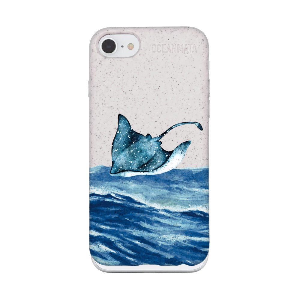 iPhone SE/7/8 case - white Manta - "Manta Wave" - sustainable
