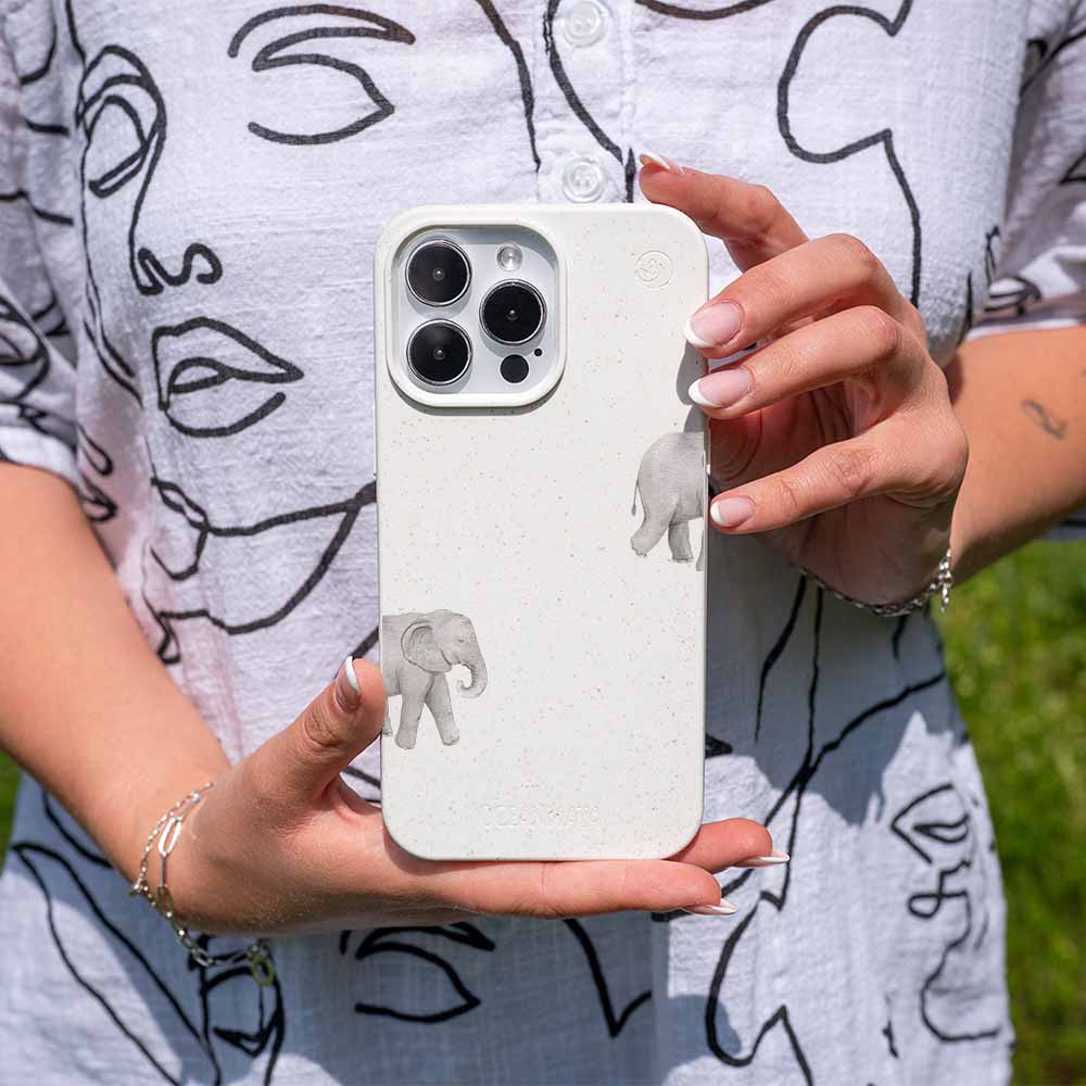 iPhone 13 mini Hülle - Elefant weiß - "Ele-Fant" - nachhaltig