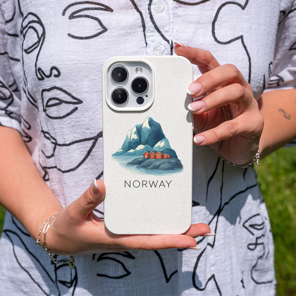 iPhone 16e/17e Hülle - Norwegen weiß - "Norway" - nachhaltig