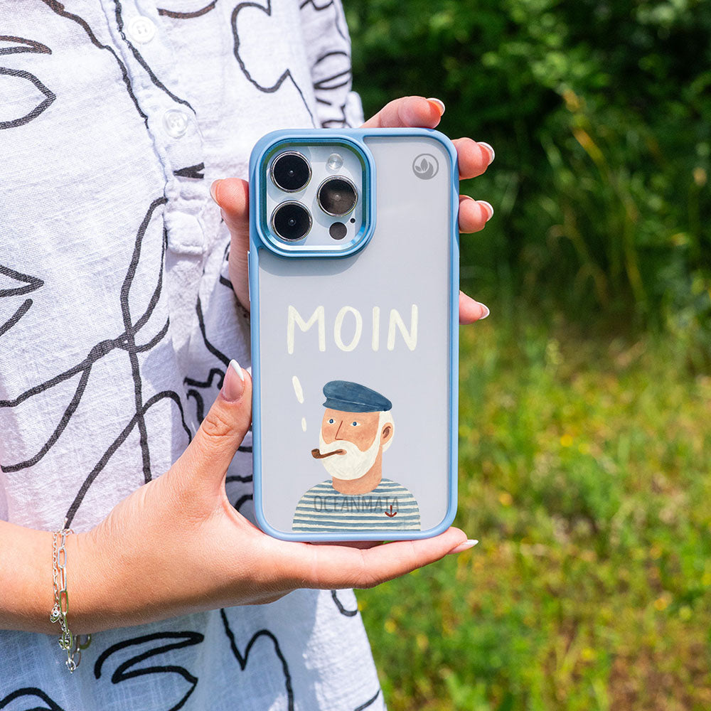 iPhone 16e/17e Hülle - Moin blau - "Ostfriese" - nachhaltig