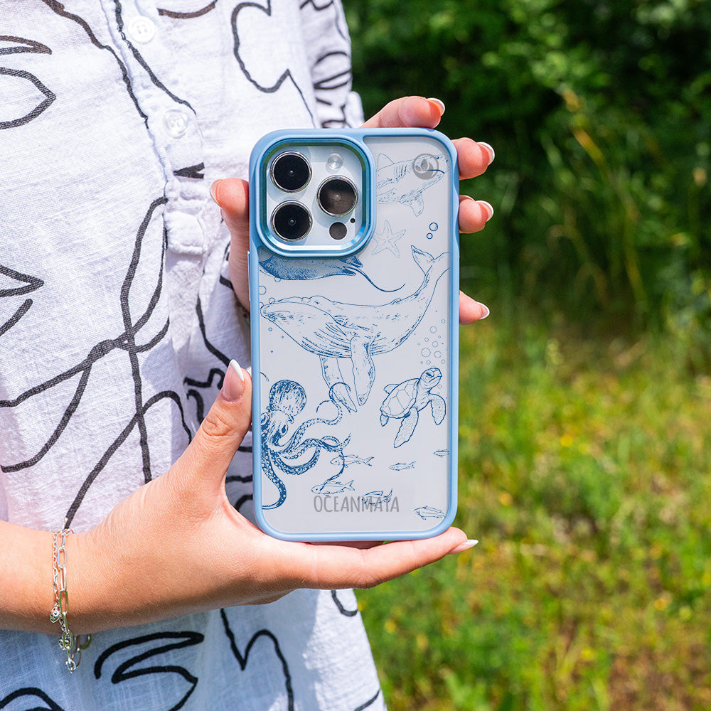 iPhone 15 pro Hülle - Wal blau - "WhaleLife" nachhaltig – Ansicht 3