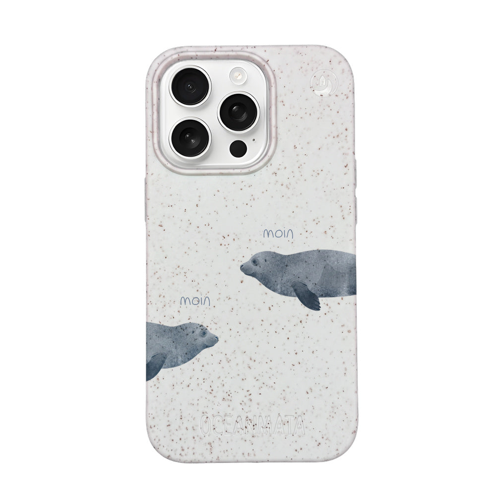 iPhone 16 Pro Max Case - Seal White - "mooornin" - sustainable