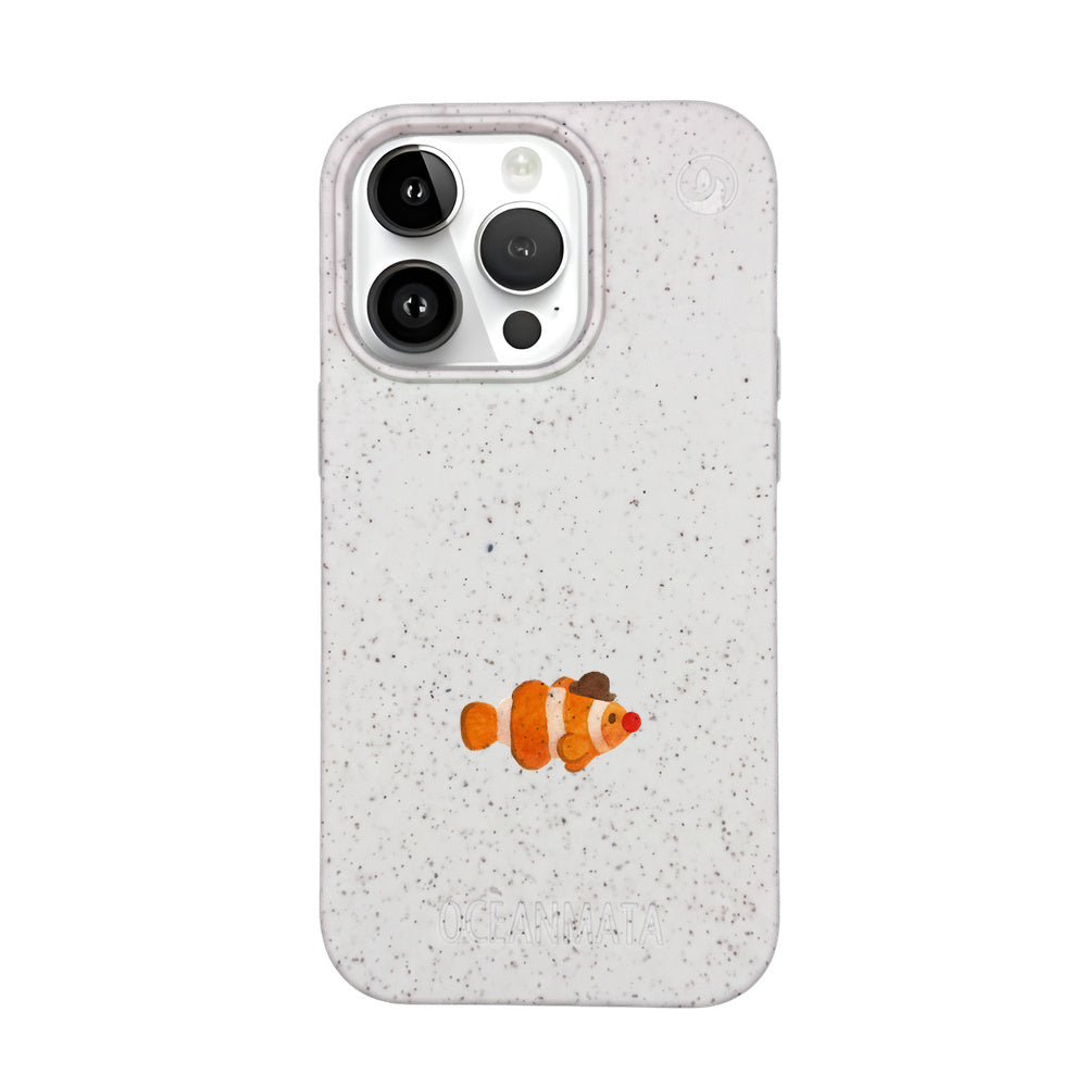 iPhone 14 pro Case - Clownfish white - "Mr.Clown-Fish" - sustainable