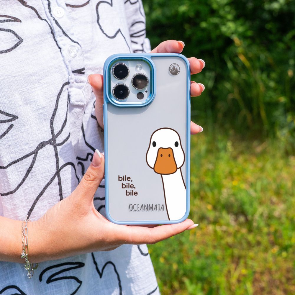 iPhone 15 pro Hülle - Ente weiß - "Bile Bile Bile" - nachhaltig