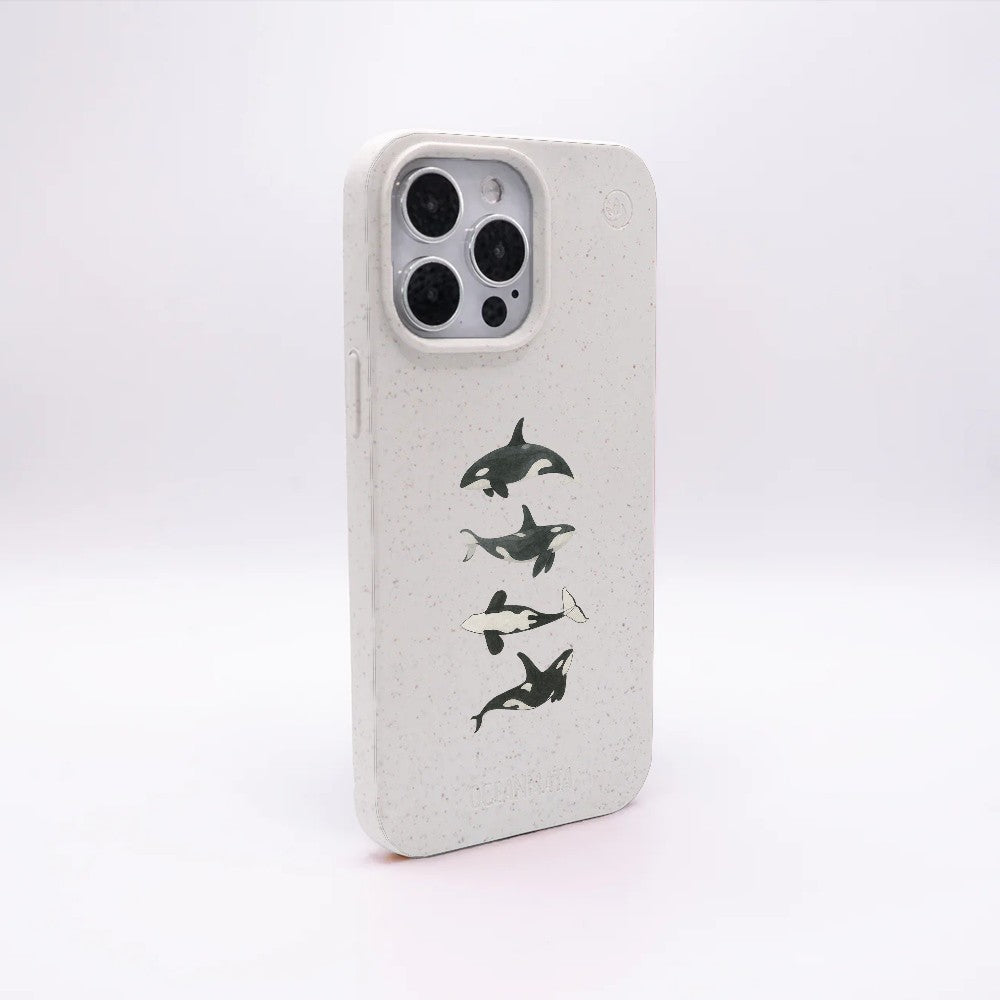 Biologisch abbaubare Handyhülle iPhone 14 Orcafamily — kompostierbar — Rückseite