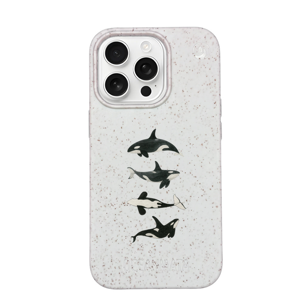 iPhone 16 pro Hülle - Orca weiß - "OrcaFamily" - nachhaltig