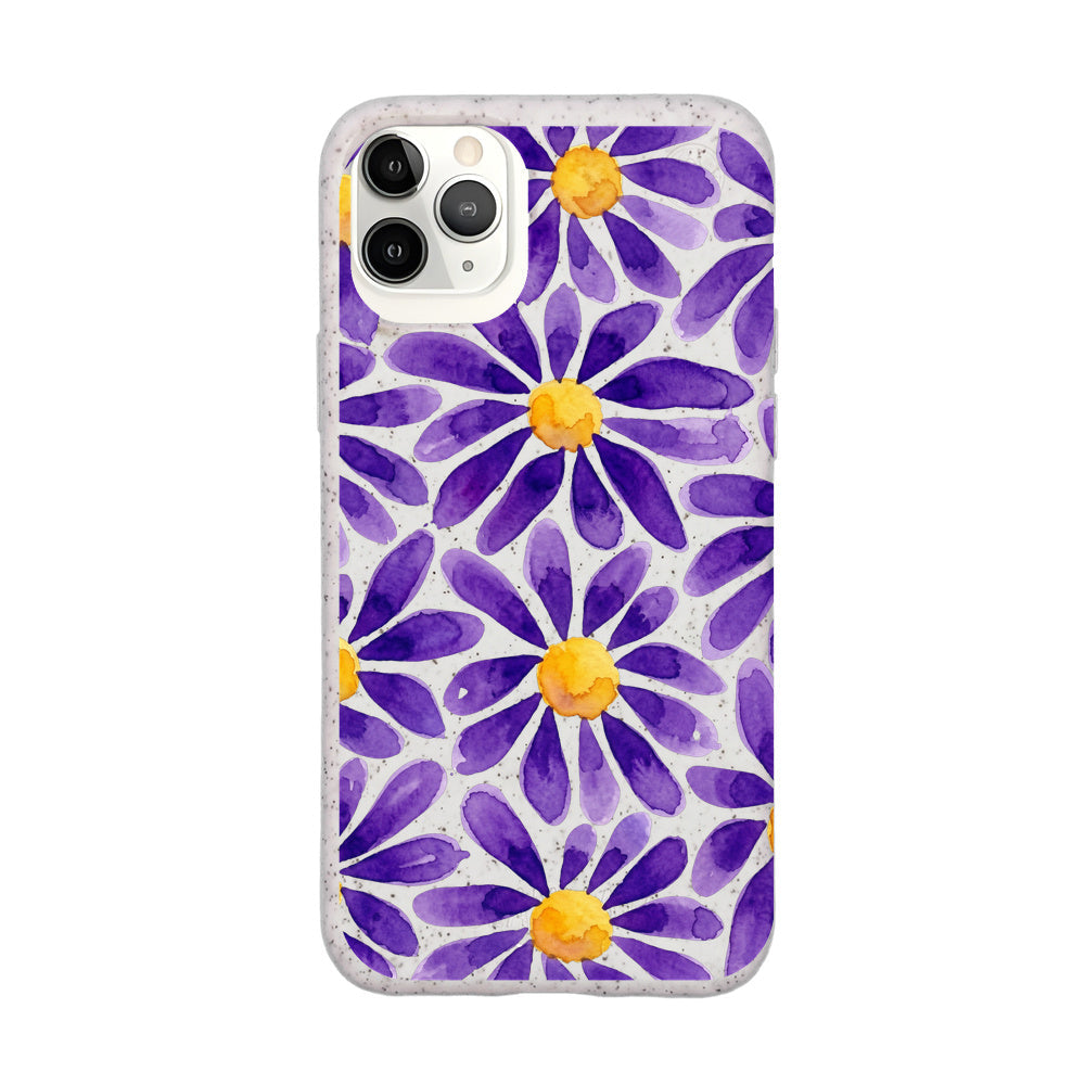 Biologisch abbaubare Handyhülle iPhone 11 pro Purplebloom — kompostierbar — Vorderseite
