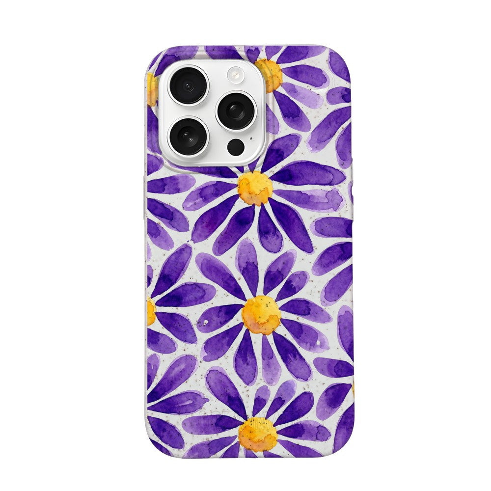 iPhone 16 pro Hülle - Blumen lila - "purplebloom" - nachhaltig