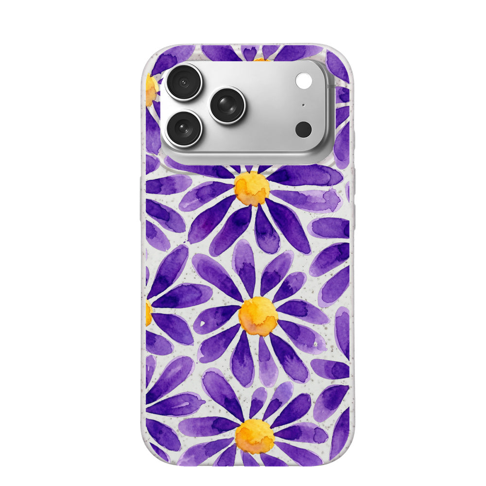 Biologisch abbaubare Handyhülle iPhone 18 Pro Max / 17 Pro Max Purplebloom — kompostierbar — Vorderseite
