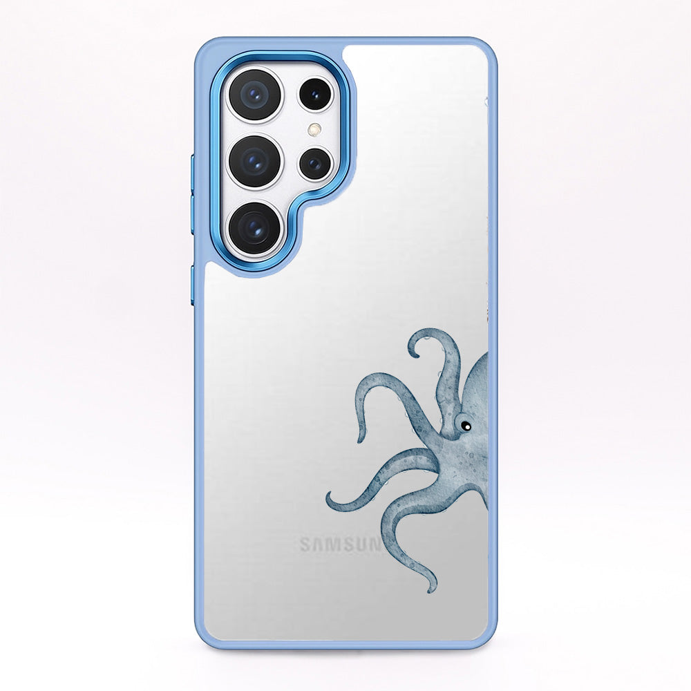 Samsung S25 Hülle - Oktopus blau - "TentacleTheory" - nachhaltig